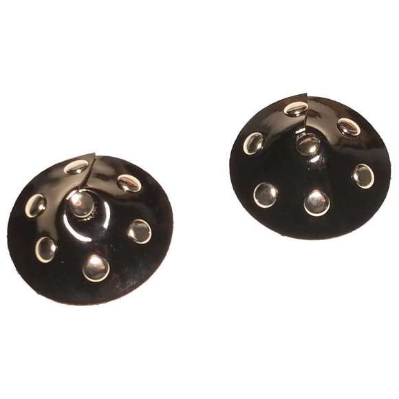 Studded Vinyl Round Pasties Reusable Black - Picture 1 of 3